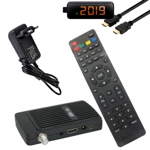 Mini-HDTV-Receiver Full-HD, 1080p, HDMI, USB, DVB-S2, Anzeige