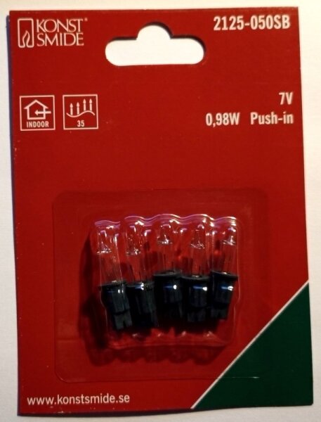 Lämpchen für Konstsmide Miniatur-Lichterkette 7V, 0,98W, klar, 5er Set