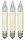 Kleinschaftkerzenlampe 14V, 3 W, E10, 68mm, elfenbein, 3er Set