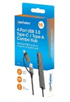 MANHATTEN 4-Port USB 3.0 Typ-C / Typ-A Kombo-Hub