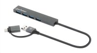 MANHATTEN 4-Port USB 3.0 Typ-C / Typ-A Kombo-Hub