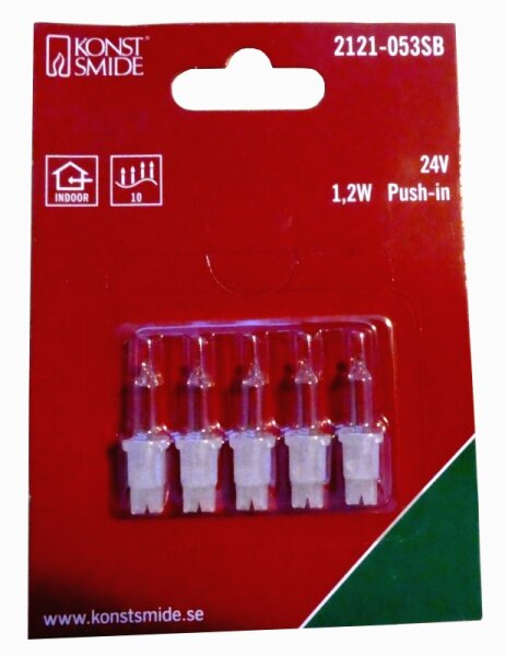 Lämpchen für Konstsmide Miniatur-Lichterkette 24V, 1,2W, transparent/ klar, 5er Set
