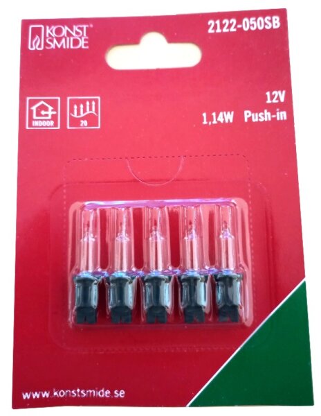 Lämpchen für Konstsmide Miniatur-Lichterkette 12V, 1,14W, klar, 5er Set