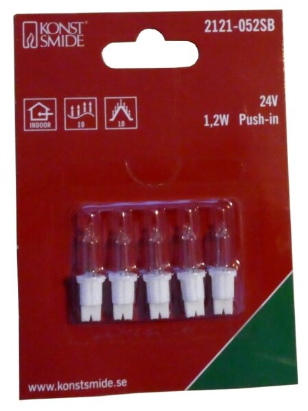 Lämpchen für Konstsmide Miniatur-Lichterkette 24V, 1,2W, weiß/klar, 5er Set