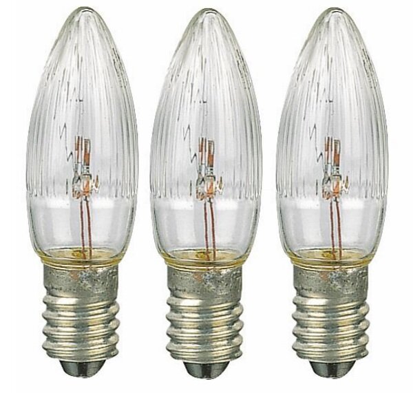 Topkerzen (Riffelkerzen) 7V 2,5 W E10 3er Set