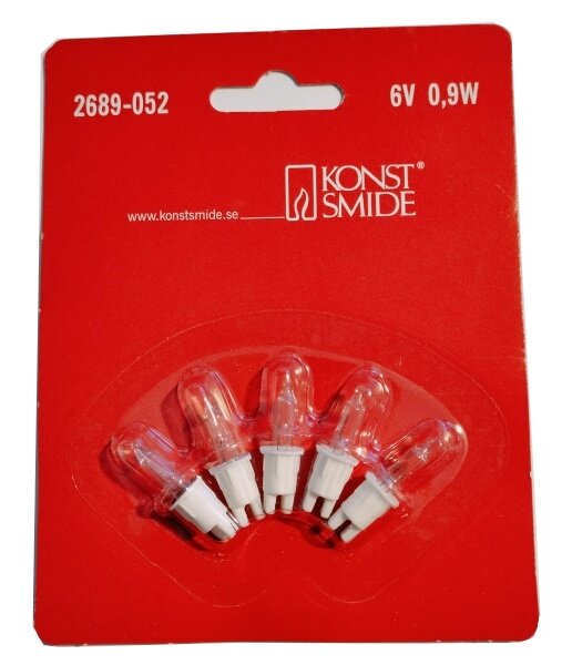 Lämpchen für Konstsmide-Lichterkette 6,0V, 0,9W, klar, 5er Set