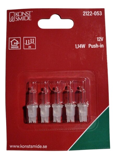 Lämpchen für Konstsmide Miniatur-Lichterkette 12V, 1,14W, transparent/klar, 5er Set