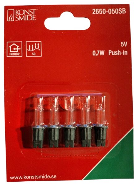 Lämpchen für Konstsmide Miniatur-Lichterkette 5V, 0,7W, Sockel grün, 5er Set