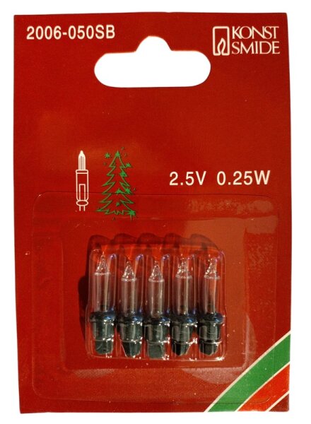 Lämpchen für Konstsmide Miniatur-Lichterkette 2,5V, 0,25W, klar, 5er Set