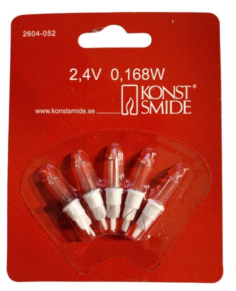 Lämpchen für Konstsmide Miniatur-Lichterkette 2,4V, 0,168W, klar 5er